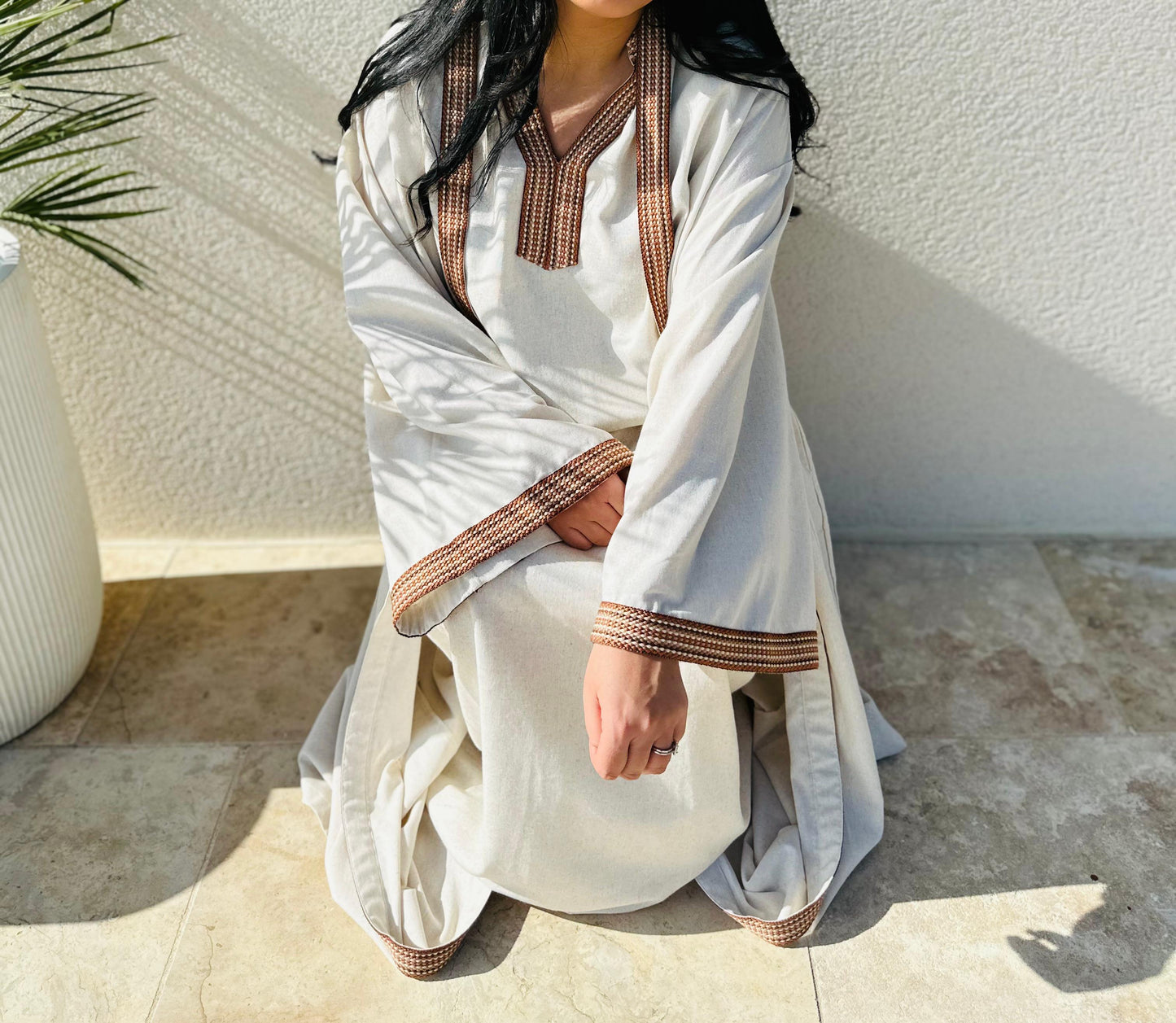 Vente Abaya Élégance Ivoire