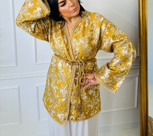 Veste brocard dorée – Lumière &amp; prestige